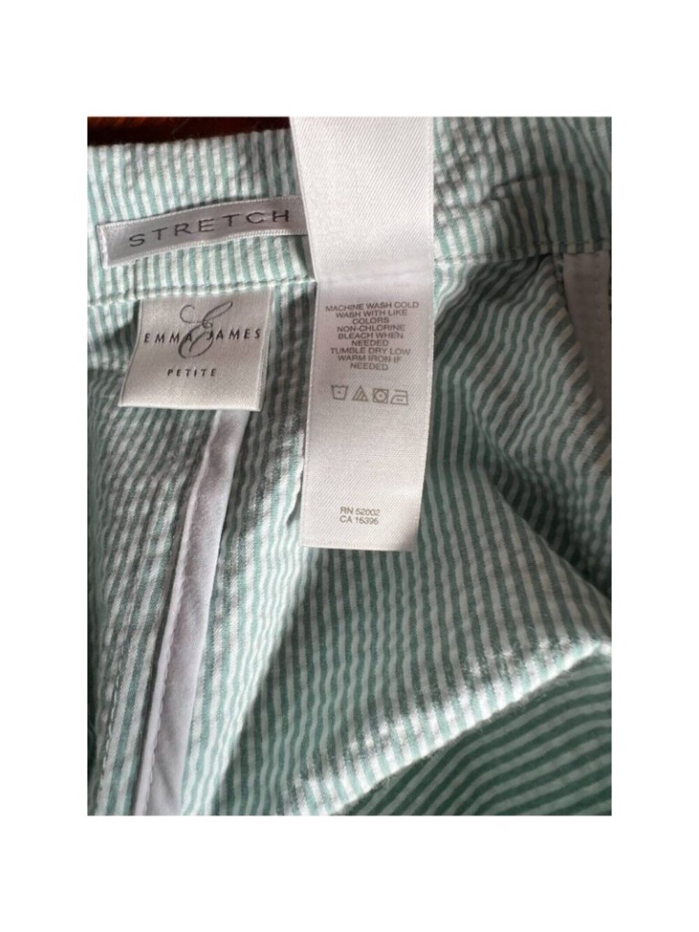 Sheer Blooms Polished Casual Seersucker Blazer By Emma James Petite 12 Stretch M - Picture 12 of 12